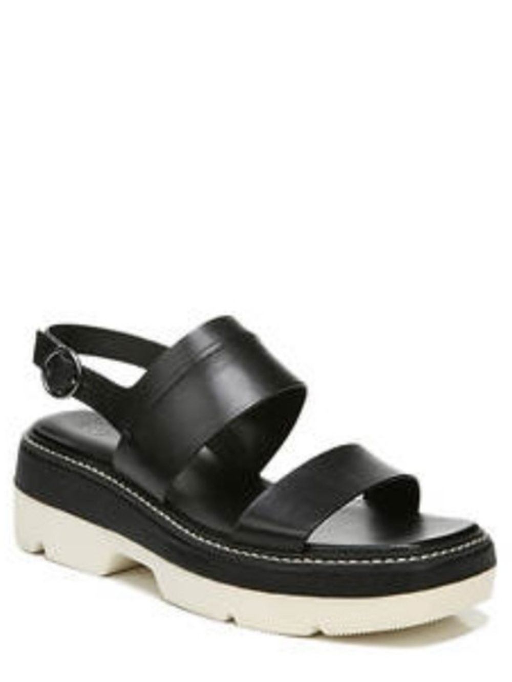 Naturalizer Holden Leather Platform Lug Sole Sandals (Sz 9) Black
